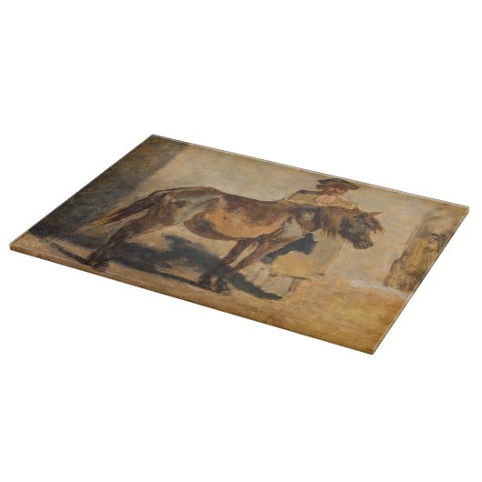 Hirte mit Pferd (Reitkunst) Schneidebrett (Ecke)