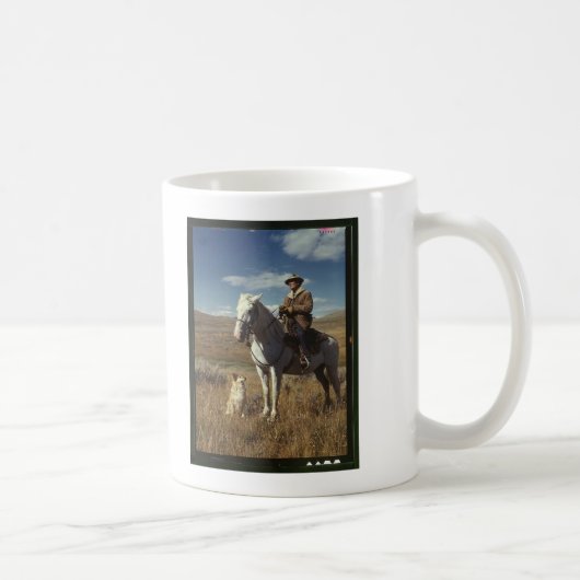 Hirte mit Pferd und Hund auf Gravelly Range Kaffeetasse (Rechts)