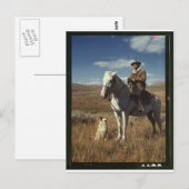 Hirte mit Pferd und Hund auf Gravelly Range Postkarte (Vorne/Hinten)