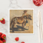 Hirte mit Pferd (Zuchttier) Serviette (Beispiel)