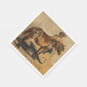 Hirte mit Pferd (Zuchttier) Serviette (Ecke)