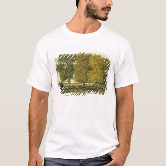 Hirte mit Vieh unter herbstlichen Bäumen T-Shirt (Vorderseite)