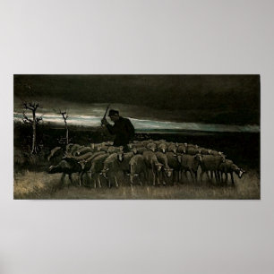 Hirte, Schleuse von Sheep Van Gogh Fine Art Poster