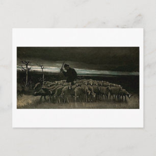Hirte, Schleuse von Sheep Van Gogh Fine Art Postkarte