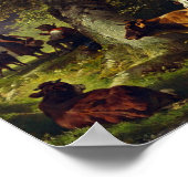 Hirte und Kuhherde am Teich Poster (Ecke)
