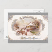 Hirte und Schafe am Neujahrstag Feiertagspostkarte (Vorne/Hinten)