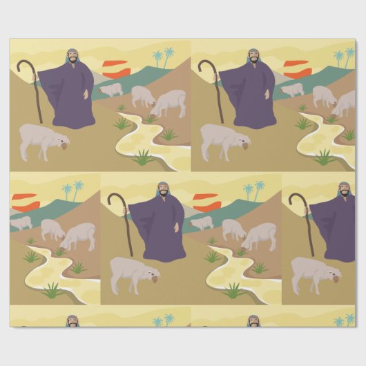 Hirte und sein Flock Wrapping Paper Geschenkpapier (Flach)
