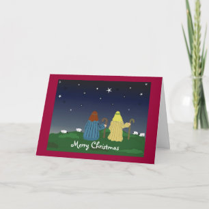 Hirten, die in den Feldern bleiben Feiertagskarte