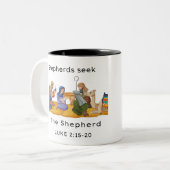 Hirten suchen den Hirten Zweifarbige Tasse (Vorderseite Links)