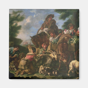 Hirtengruppe mit Pferd Magnet