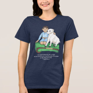 Hirtenjunge und Lammpsalm Christlicher T - Shirt