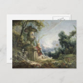 Hirtenszene oder junger Schäfer in einer Postkarte (Vorne/Hinten)