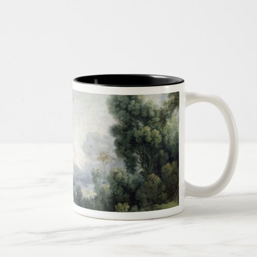 Hirtenszene oder junger Schäfer in einer Zweifarbige Tasse (Rechts)