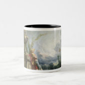 Hirtenszene oder junger Schäfer in einer Zweifarbige Tasse (Mittel)