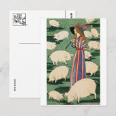 Hirtin der Schweinekarte Postkarte (Vorne/Hinten)