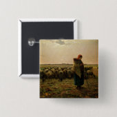 Hirtin mit ihrer Flock, 1863 Button (Vorne & Hinten)