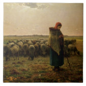 Hirtin mit ihrer Flock, 1863 Fliese (Vorderseite)