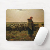 Hirtin mit ihrer Flock, 1863 Mousepad (Mit Mouse)
