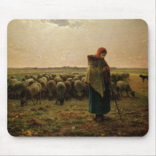 Hirtin mit ihrer Flock, 1863 Mousepad