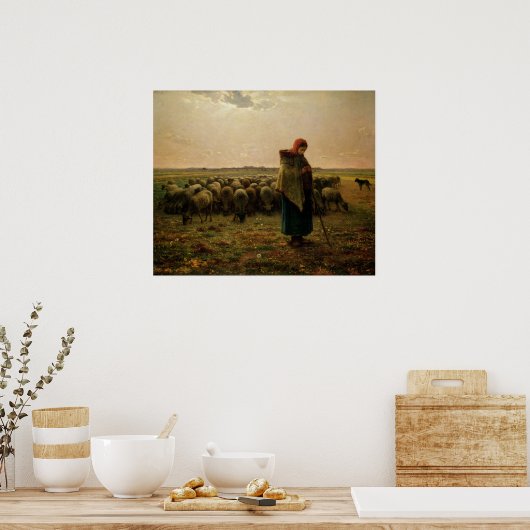 Hirtin mit ihrer Flock, 1863 Poster (Küche)