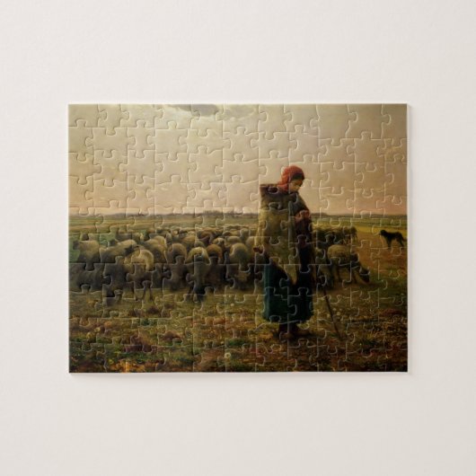 Hirtin mit ihrer Flock, 1863 Puzzle (Horizontal)