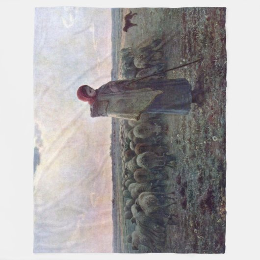 Hirtin mit ihrer Flock, Jean-Francois Millet Fleecedecke (Vorderseite)