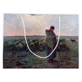 Hirtin mit ihrer Flock, Jean-Francois Millet Große Geschenktüte (Rückseite)