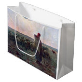 Hirtin mit ihrer Flock, Jean-Francois Millet Große Geschenktüte (Vorderseite Schrägansicht)