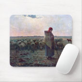 Hirtin mit ihrer Flock, Jean-Francois Millet Mousepad (Mit Mouse)