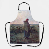 Hirtin mit ihrer Flock, Jean-Francois Millet Schürze (Vorderseite)