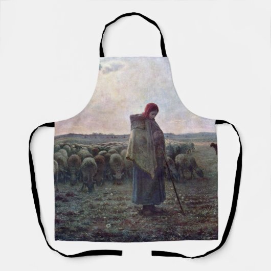 Hirtin mit ihrer Flock, Jean-Francois Millet Schürze (Vorderseite)