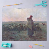 Hirtin mit ihrer Flock, Jean-Francois Millet Seidenpapier (Basteln)