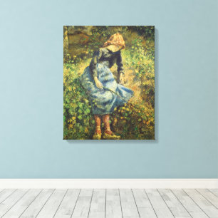 Hirtin von Camille Pissarro, Vintage Fine Art Leinwanddruck