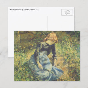 Hirtin von Camille Pissarro, Vintage Fine Art Postkarte