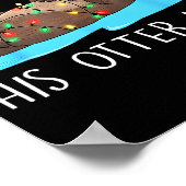 His And Her Otter Half Santa Hat Couple Christmas  Poster (Ecke)