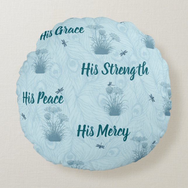 His Everything Queen Anne's Lace Rundes Kissen (Vorderseite)