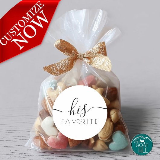 His Favorite Favor Label Runder Aufkleber