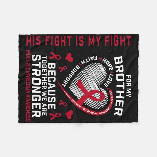 His Fight Is My Fight Brother Multiple Myeloma Awa Fleecedecke (Vorderseite (Horizontal))