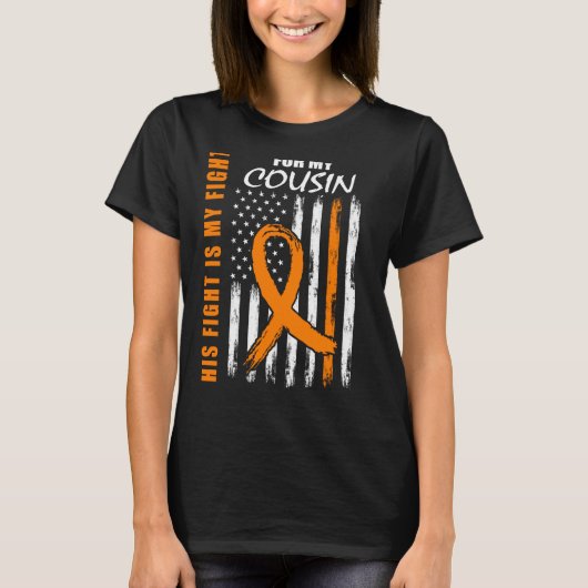 His Fight Is My Fight Cousin Leukemia Awareness Fl T-Shirt (Vorderseite)