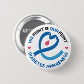 His Fight Is Our Fight – Diabetes Awareness Button (Vorne & Hinten)