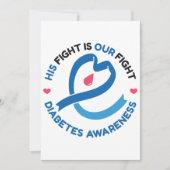 His Fight Is Our Fight – Diabetes Awareness Einladung (Vorderseite)