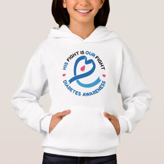 His Fight Is Our Fight – Diabetes Awareness Hoodie (Vorderseite)
