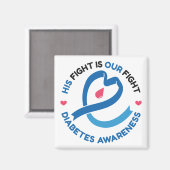 His Fight Is Our Fight – Diabetes Awareness Magnet (Vorderseite/Rückseite)