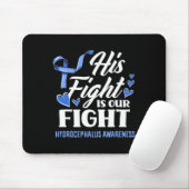 His Fight is Our Fight Son Grandson Hydrocephalus Mousepad (Mit Mouse)