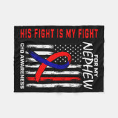 His Fight Nephew Chd Awareness American Flag Graph Fleecedecke (Vorderseite (Horizontal))