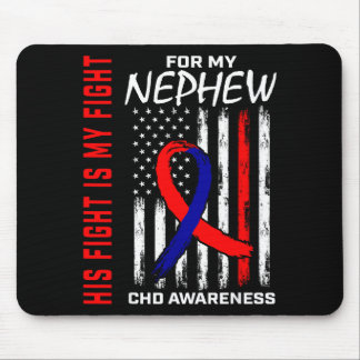 His Fight Nephew Chd Awareness American Flag Graph Mousepad