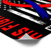 His Fight Papa Chd Awareness American Flag Graphic Poster (Ecke)