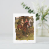 His First Fence Boy and Horse Jumping Fence Postkarte (Stehend Vorderseite)