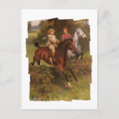 His First Fence Boy and Horse Jumping Fence Postkarte (Vorderseite)
