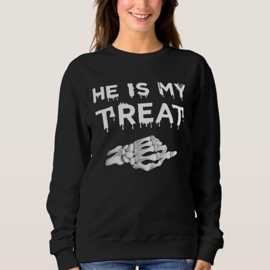 His Her Matching Halloween Costume Women  Couples Sweatshirt (Vorderseite)